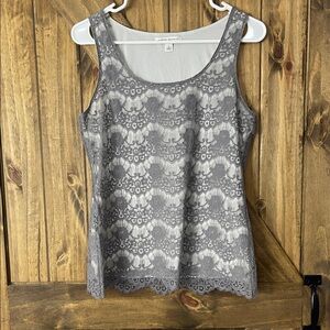 Banana Republic Gray Lace Tank Top